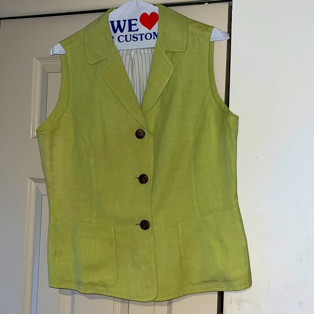 Ann Taylor Newly Dry Cleaned Chartreuse Vest Size 12